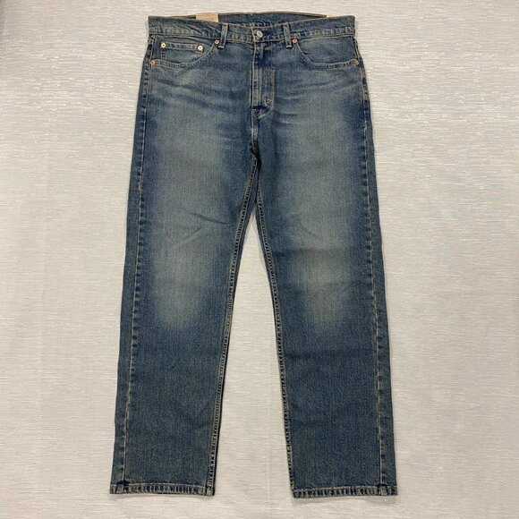 Levis 505 Jeans Mens 36 x 30 Straight Leg Regular Fit Denim Wash 2146 - Picture 1 of 10